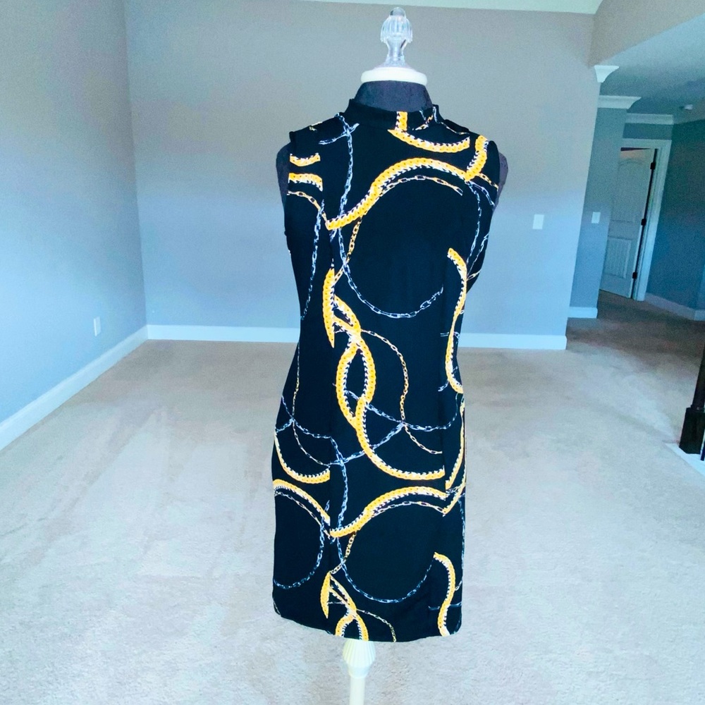 Chain Detail Russell Kemp Bodycon Dress Sz M